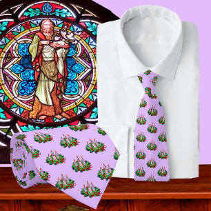 Generiic Advent Wreath Patterned Neck Tie