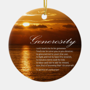 Generosity prayer ceramic ornament