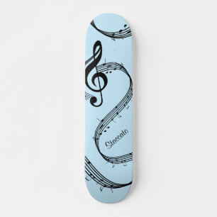 Generous G Clef Personal Blue Skateboard