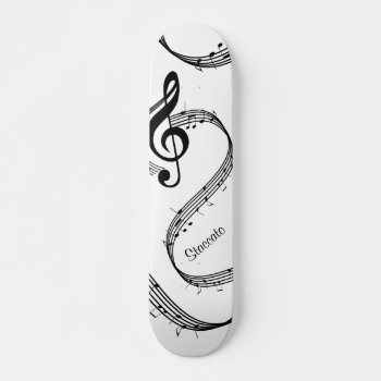 Generous G Clef Personal Skateboard by LwoodMusic at Zazzle