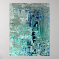 'Generous' Turquoise Abstract Art Poster