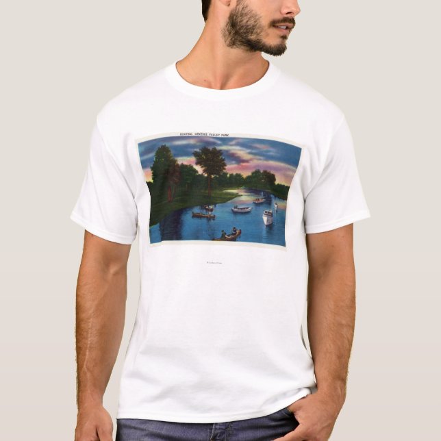 Genesee Valley Park Boating Scene T-Shirt (Front)