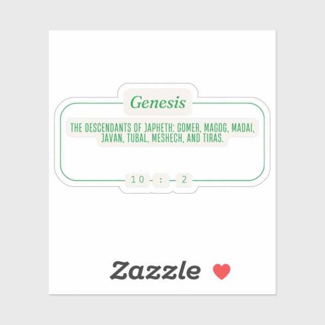 Genesis 10:2 sticker (Sheet)