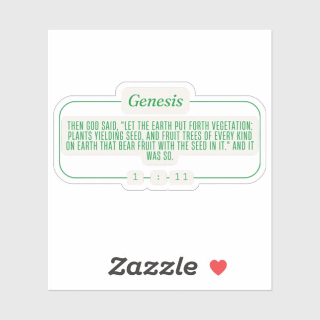 Genesis 1:11 sticker (Sheet)
