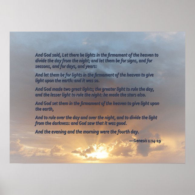 Genesis 1:14-19 ... Let there be lights Poster (Front)
