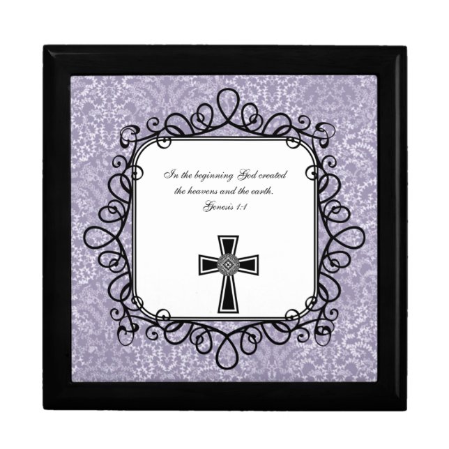 Genesis 1:1 Bible Verse Keepsake Box (Front)