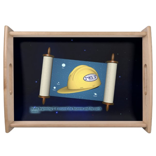 Genesis 1:1 - Construction Serving Tray (Front)