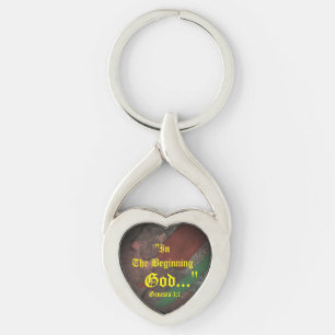 Genesis 1:1 In the beginning God..."Bible truth K Keychain