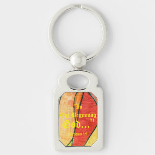 Genesis 1:1 In the beginning God..."Bible truth K Keychain