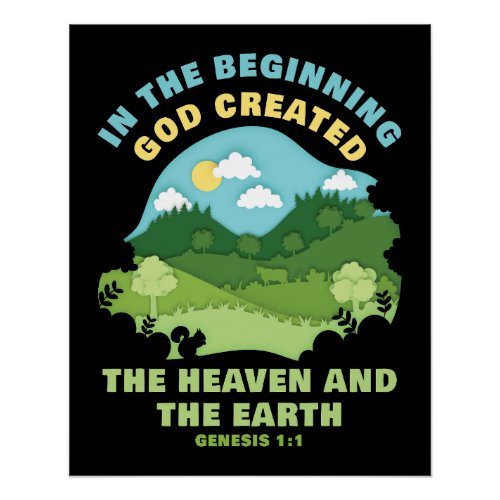 Genesis 11 In The Beginning GOD Created  Faith Poster