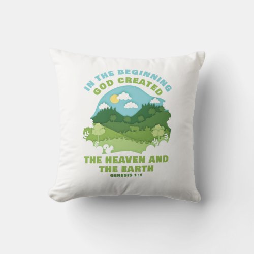 Genesis 11 In The Beginning GOD Created  Kids  Throw Pillow