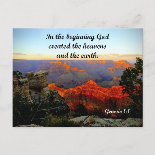 Genesis 11 In the beginning God created  Postcard