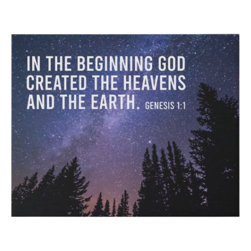 Genesis 11 In The Beginning Scripture Christian Faux Canvas Print