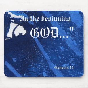"Genesis 1:1" Leaf Nature Print Mousepad