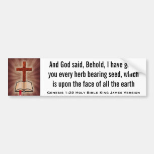 Genesis 1:29 Holy Bible King James Version Bumper Sticker
