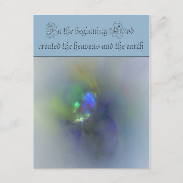 Genesis 1 In the beginning God created the heavens Postcard (Front)