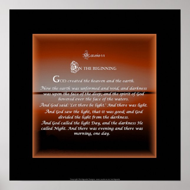 Genesis 1 The Beginning square poster (Front)