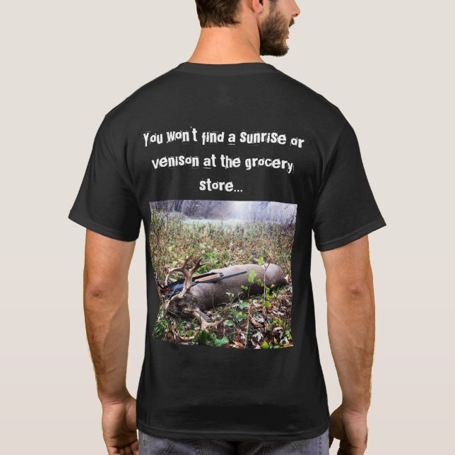 Genesis 27:3 Sunrise & Venison Men's T-shirt (Back)