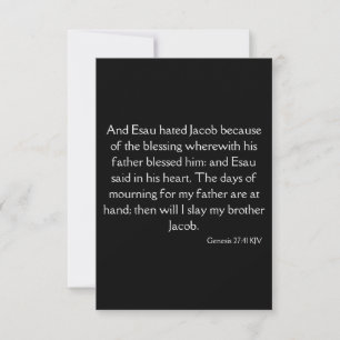 Genesis 27:41 KJV Bible Scripture Greeting Card