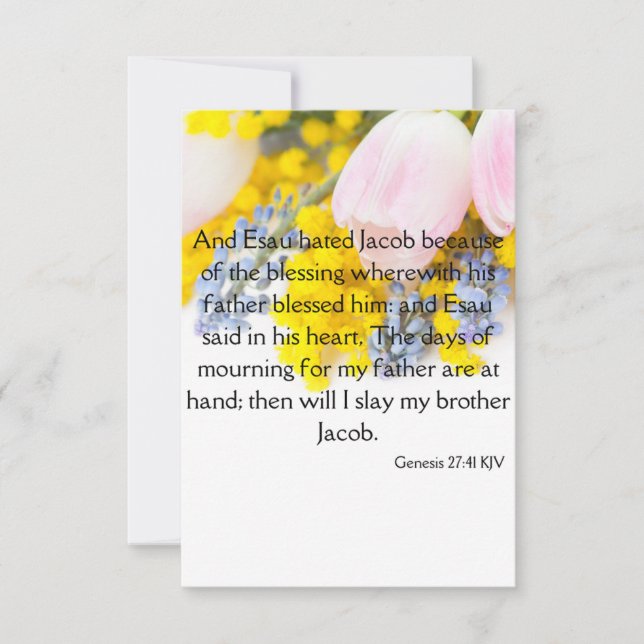 Genesis 27:41 KJV Bible Scripture Pic Greeting Card (Front)