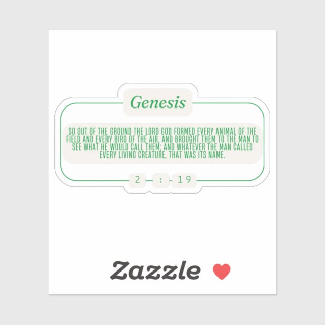 Genesis 2:19 sticker (Sheet)