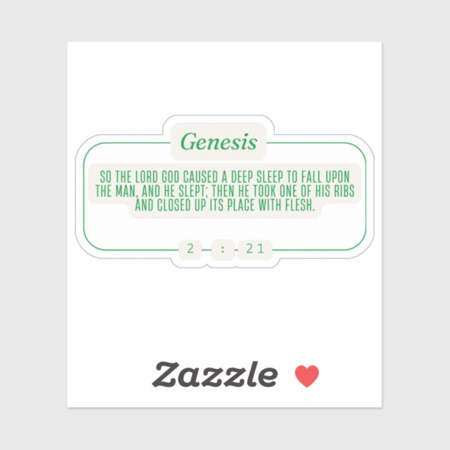 Genesis 2:21 sticker (Sheet)