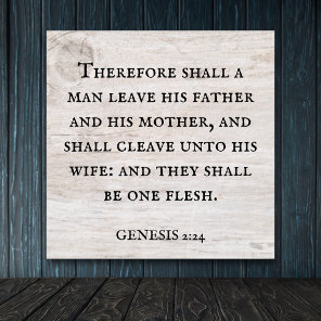 Genesis 2:24 King James Bible Christian Poster