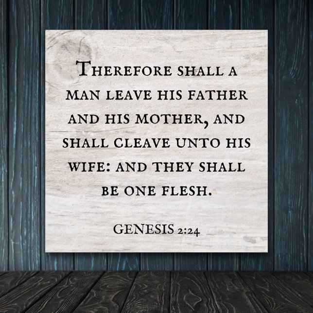 Genesis 2:24 King James Bible Christian Poster (Creator Uploaded)