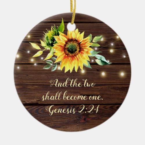 Genesis 224 The two  shall become one Wedding Ceramic Ornament