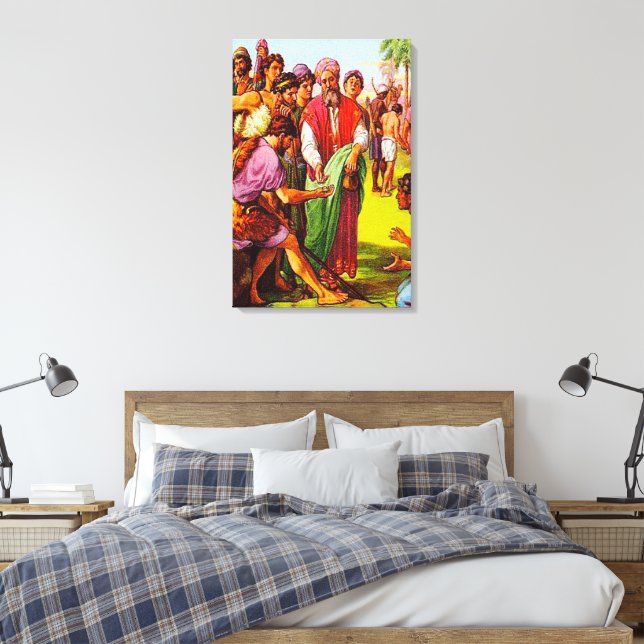 Genesis 37 Joseph's Brothers Sell Him Canvas Print (Insitu(Bedroom))