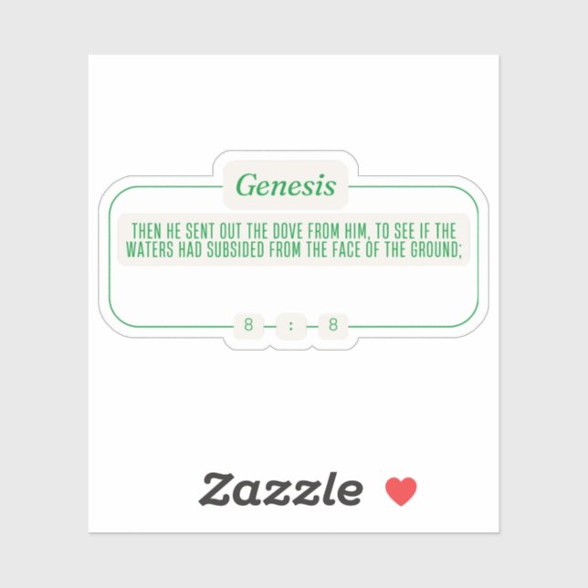Genesis 8:8 sticker (Sheet)