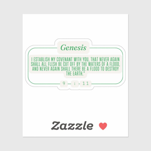 Genesis 9:11 sticker (Sheet)