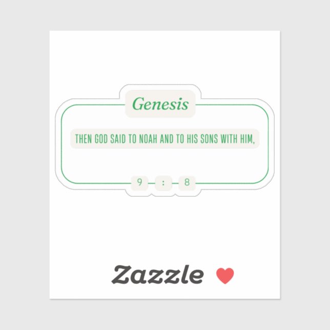 Genesis 9:8 sticker (Sheet)