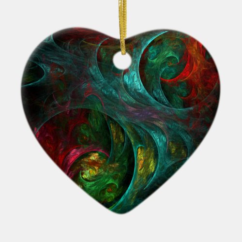 Genesis Abstract Art Heart Ornament