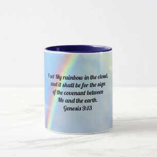 Genesis Bible Verse Rainbow Art Mug Cup