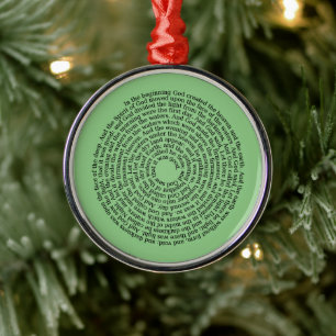 Genesis Biblical Scripture Spiral Metal Ornament
