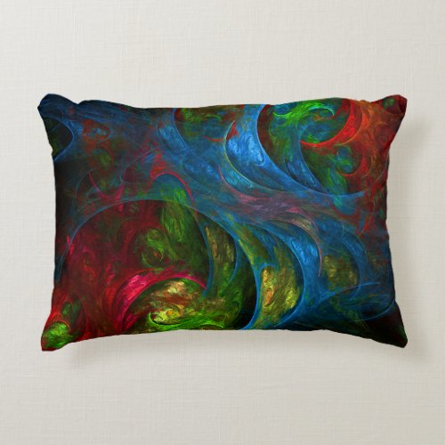 Genesis Blue Abstract Art Accent Pillow