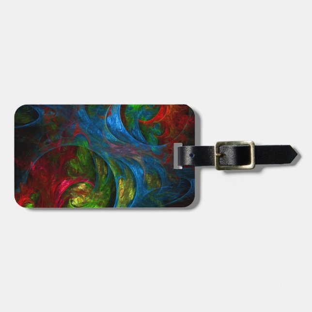 Genesis Blue Abstract Art Address Luggage Tag (Front Horizontal)
