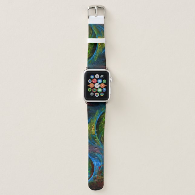 Genesis Blue Abstract Art Apple Watch Band (Front)