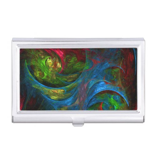 Genesis Blue Abstract Art Business Card Case