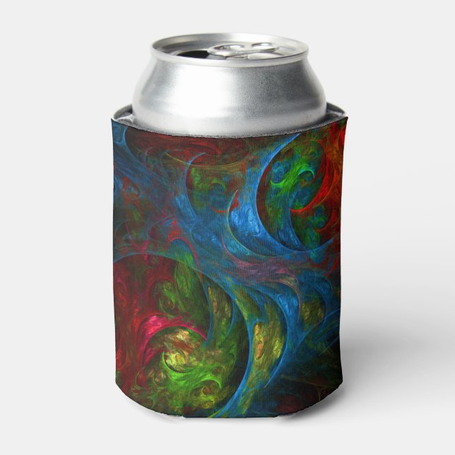 Genesis Blue Abstract Art Can Cooler (Can Front)
