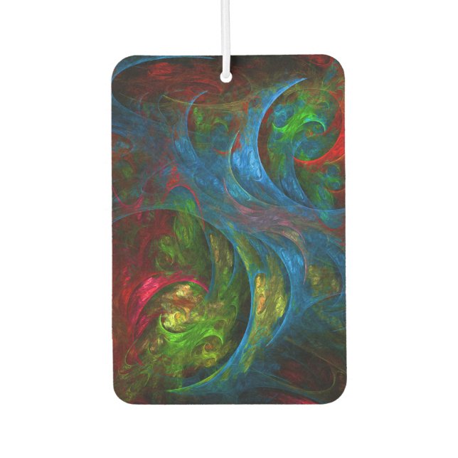 Genesis Blue Abstract Art Car Air Freshener (Front)