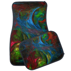 Genesis Blue Abstract Art Car Mat