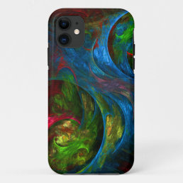 Genesis Blue Abstract Art iPhone 11 Case