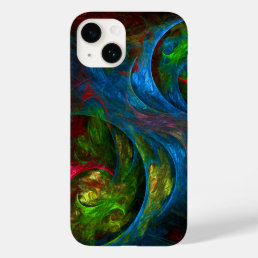 Genesis Blue Abstract Art Case-Mate iPhone 14 Case
