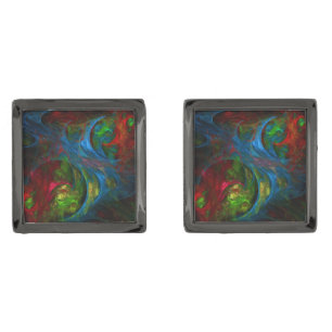 Genesis Blue Abstract Art Cufflinks