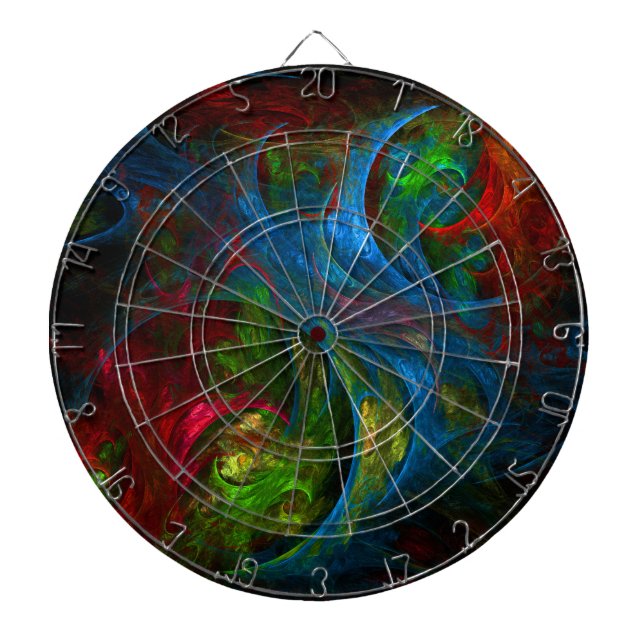 Genesis Blue Abstract Art Dart Board (Front)