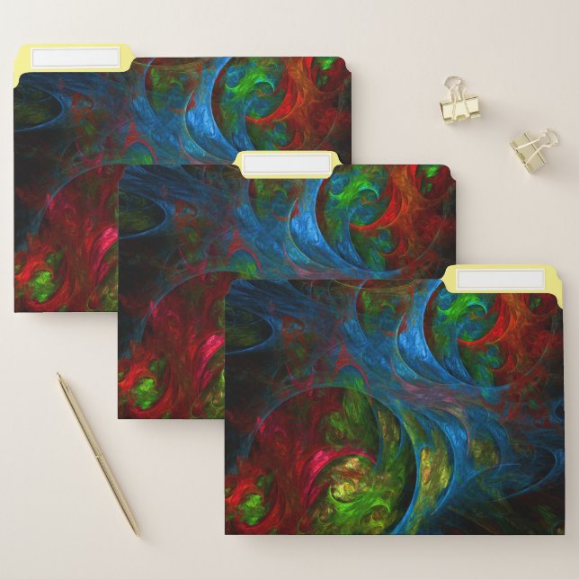Genesis Blue Abstract Art File Folder (Set)