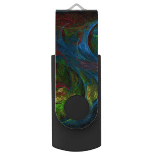Genesis Blue Abstract Art Flash Drive