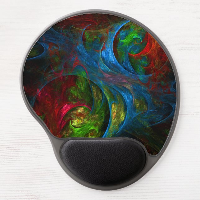 Genesis Blue Abstract Art Gel Mousepad (Front)